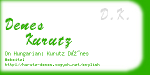 denes kurutz business card